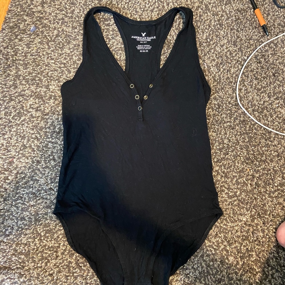 Size M black bodysuit with buttons!
